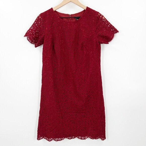 Ann Taylor Red Lace Dress - Picture 1 of 11